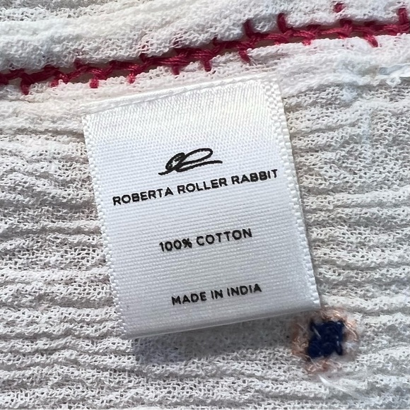 NWOT Robert Roller Rabbit Embroidered Gauze Tunic - Picture 12 of 14